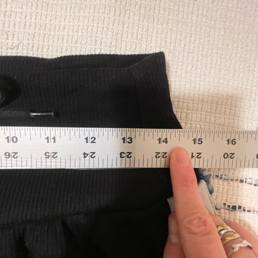 HALARA Black Ribbed Fabric High Waist Knit Track Pantts Sz M Sporty Athleisure - Picture 15 of 16